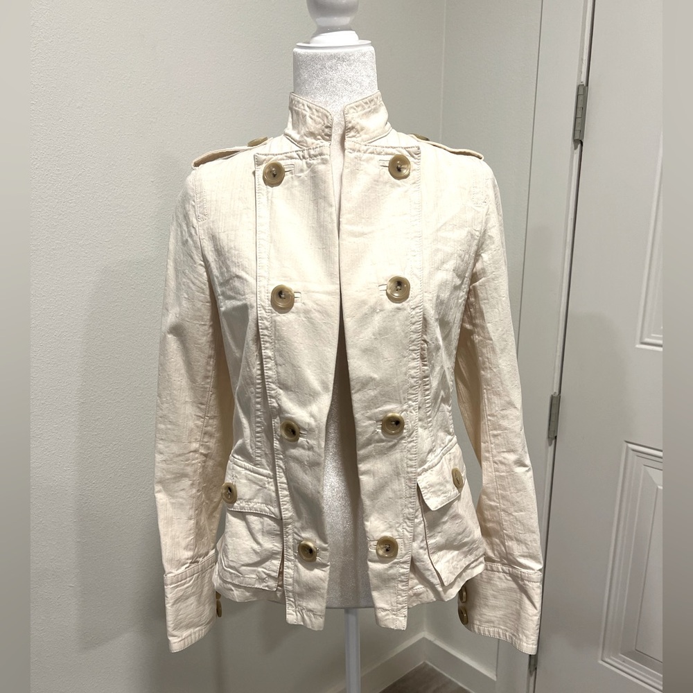 Banana Republic Cream Double Breasted Jacket